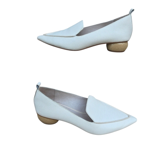 Jeffrey Campbell Viola White Pebblesd Leather Flats Kitten Heel - Picture 3 of 5